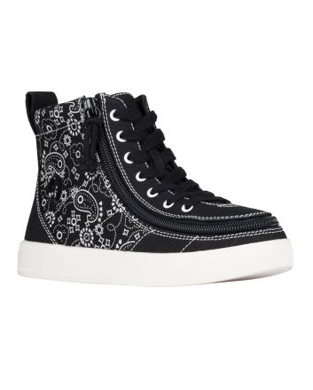 Billy Classic Lace High Tops Black Paisley Shoes